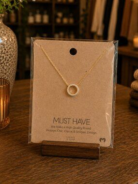 Dainty Jewel Circle O Necklace